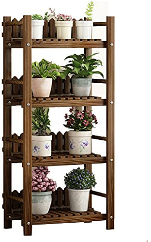 Mehrschichtiger Blumenständer Aus Massivem Holz Blumenständer Mit Gartendekoration Wohnzimmerregal Sukkulentenregal Balkongrünpflanzenregal (Color : Brown, Size : 100x29x118cm)