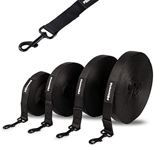 Pätsworld Schleppleine 5m / 10m / 15m / 20m - Robuste und Lange Hundeleine - Übungsleine mit Handschlaufe - Reißfeste Trainingsleine - Ideale Freilauf Leine für die Hundeerziehung (15m)