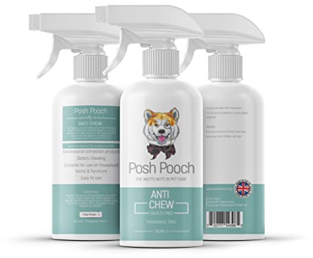 Anti Chew Spray Posh Pooch® Repellent For Puppies Dogs Cats With Behavioural Problems Chewing Deterrent, Alcohol Free Anti Chew For All Age of Pets