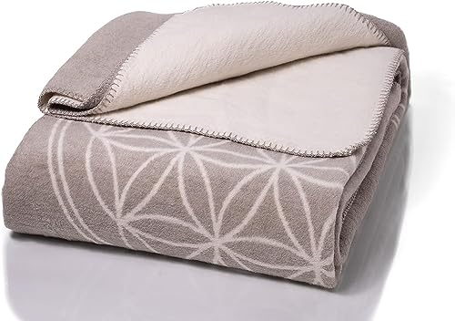 Glart (Exclusive) Decke, Blume des Lebens, grau-Ecru, 150x200cm, J2BG