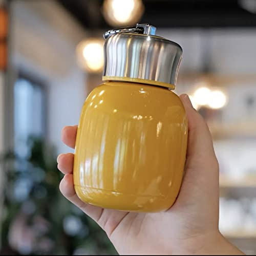 Pequeña botella de acero inoxidable para café, zumo, leche, agua caliente y fría, para viaje y casa, 200 ml (naranja)