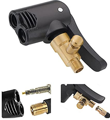 PlandleLee 1pcs Messing Autoventil Adapter, für Auto LKW Reifenfüller, Auto Reifen Air Chuck Autoventil Hebelstecker Reifenventil Reifenluftfutter Luftpumpen Clip Gewindedüsen Ventil