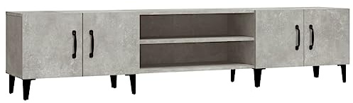 vidaXL TV Cabinet Concrete Grey 180x31.5x40 cm Engineered Wood