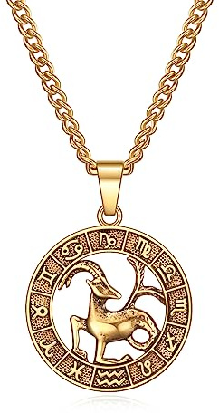 Gold Plated Zodiac Sign Necklace Stainless Steel Capricorn jewelry Gifts