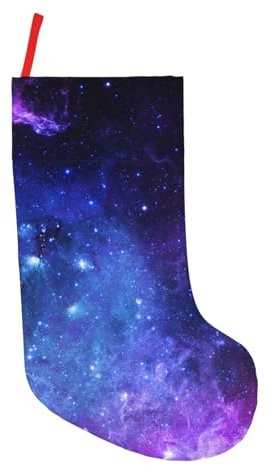 DENMER Blaue Galaxy45,7 cm Weihnachtsstrümpfe, langlebige und lebendige Strümpfe für Feiertagsdekorationen und Geschenktüten