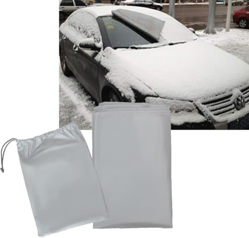 Vivo Technologies Magnetic Car Windscreen Cover Universal Frost Ice Snow Winter Cover Protector, All Seasons Screen Protector for Car Windshield Cover with Pouch