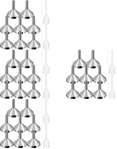 TOPBATHY 4sets Mini Funnel Con Pipette Per Bottiglie Piccole Per Profumi Essenziali Cosmetici Resistente