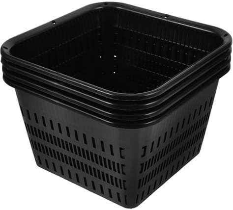 Milisten 4 Vasi a Rete in Plastica Riutilizzabili 7 Pollici Cestini Per Piantine Con Controllo Radici Per Coltura Orto Balcone Serra Giardino