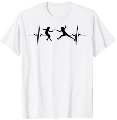 Escrimeur Jeu d'escrime Fencer sportive cardiogramme Escrime T-Shirt