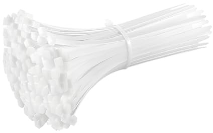 100 Stück Premium-Kunststoff Drahtbinder,Bindebänder Selbsthemmende Nylon Kabelbinder, Multi-Purpose Nylon Kabel Management für Haus, Büro, Garten, Werkstatt, Innen, Outdoor (Weiß, 100mm x 2.5mm)