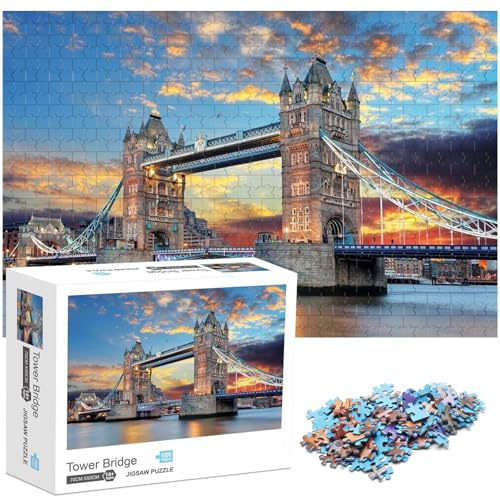 Ledeak Puzzle 1000 Pieces Adulte, 70 x 50cm Puzzles Classiques Jeu Éducatif Jouets Défi Puzzle Impossible, 1000 Pièces Puzzle de Qualité Supérieure pour Adultes et Enfants (Tower Bridge)