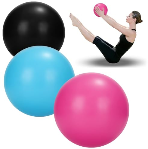 com-four® 3X Kleiner Rutschfester Pilates-Ball - Fitnessball für zu Hause und unterwegs - Gymnastikball für Yoga und Pilates - Balanceball - Therapieball - Physioball (03 Stück Ball)