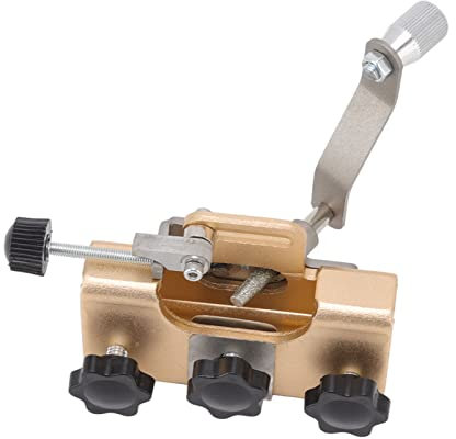 Fdit Afilador de Cadena de Manivela, Plantilla de Afilado de Motosierra Resistente para Sierras Eléctricas, Fácil de Usar para Cualquier Usuario (Gold)
