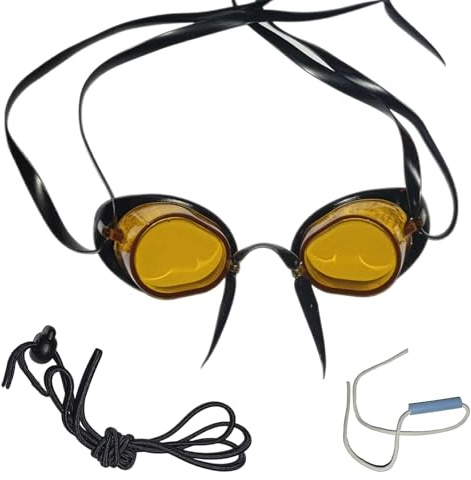 SwimmerShop Occhialini Nuoto Tipo Svedesi - Occhialini Piscina con Bordo in Gomma, Anti Appannamento, Gommati, Protezione UV - Modello Svedesi per Nuotatori Professionisti