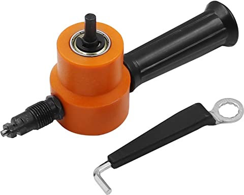 Tijeras de lana, Cortador de chapa de Metal, herramienta de corte de mordedor de hierro de doble cabeza, accesorio de taladro eléctrico, placa de modificación, punzón, tijeras ajustables(Set A)