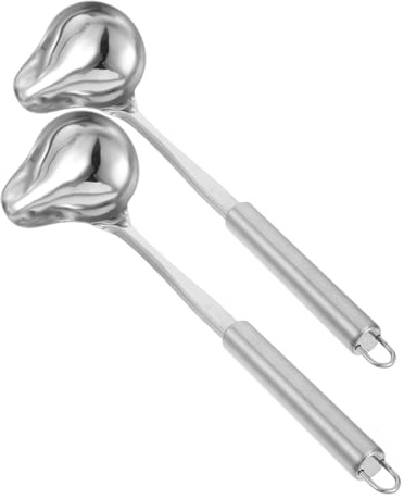Cuchara Piezas Plata Inoxidable de 2 Acero Salsa | Acabado Sólido, Mango Ergonómico y Bordes Suaves, Apta para Hotel y Líneas de Buffet
