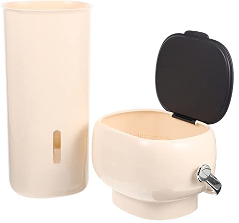 IWOWHERO Caja de Almacenamiento de Copa de Agua hogar portavasos de baño Tazas Cajas organizadoras dispensador de Vasos dispensador de Vaso de Agua AbS Beige