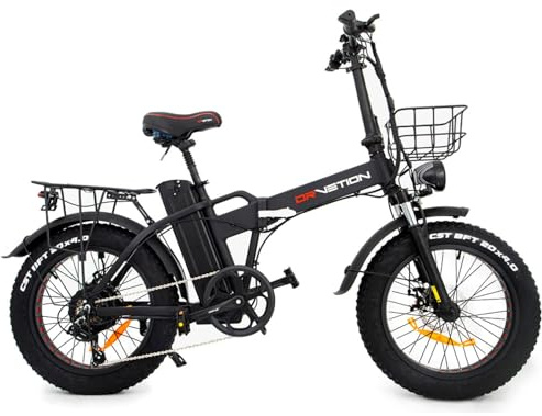 KIMDYMA AT20 Falt-E-Bike für Erwachsene 20x4.0 Fatbike – 250W 85Nm Motor, 48V 20Ah Akku (110km Reichweite), Federgabel, 7-Gang | Klapprad Elektrofahrrad