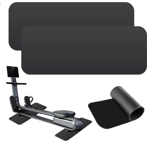 Tapis Home Trainer, 2 Pièces tapis pour Course Anti Bruit 6mm d'Épaisseur Tapi s Protection Sol pour Équipements de Fitness 80x25x0.6cm pour Vélo d'Exercice, Noir