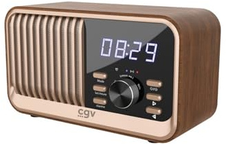 CGV | Bebop FM Bois – Radio Portable FM/Bluetooth 5.3/USB/Micro-SD/AUX | Haut-parleur 8W – Batterie Li-ion rechargeable