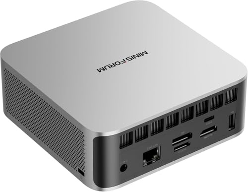 MINIS FORUM Mini PC AI X1-255, AMD Ryzen 7 255 (8C/16T, fino a 4,9 GHz), 32 GB DDR5 RAM, 1 TB M.2 SSD, HDMI/DP/USB4 (4K @120 Hz), 2,5 G LAN, Wi-Fi 7/BT5.4, supporto Oculink