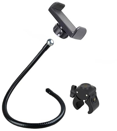 Oxxggkao Flexibler, um 360 Grad drehbarer Telefonhalter mit sicherer Klemme und flexiblem Rohr für Betttisch, Live Streaming, Aufzeichnung, Desktop Smartphone