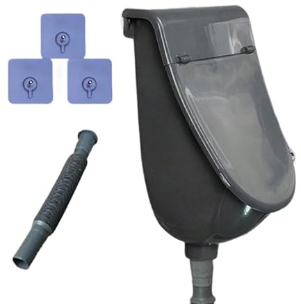 Wall Urinal - Bathroom Accessory With Lid Cover, Outdoor Standing Urinal Fixture, Durable Easy Clean Toilet Device, Space Saving Wall Mount Design | Hygienic Solution For Men Boys Home Courtyard RV Ca