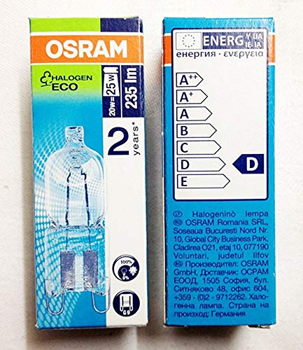 2x Osram Halopin ECO Halogen Halogenlampe Lampe G9 20W = 25 W Stiftsockellampe 66720