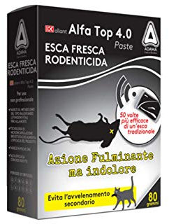 Ferramenta Pro ESCA FRESCA VELENO PER TOPI RODUCID ALFA TOP 4.0 NESSUN AVVELENAMENTO SECONDARIO 80