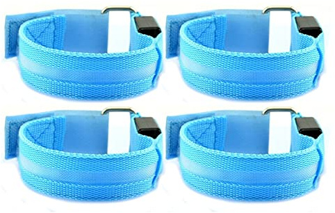 LED Horse Leg Straps Set of 4 Horse Bell Boots, Hoof Boot Protection Gear Equine Belts Nylon Pet Glow Collars Adjustable Dog Collars for Outdoor Sports Equestrian Night Horse Riding Equipment