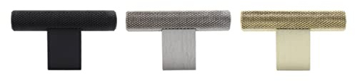 Natural Goods Berlin Design Möbelgriffe WAAGE gebürstet Möbelknöpfe Metall Möbelknauf Türgriff Schränke Kommode Sideboard Küchenfront Schubladen Wandhaken inkl. Montagezubehör (1, Schwarz)