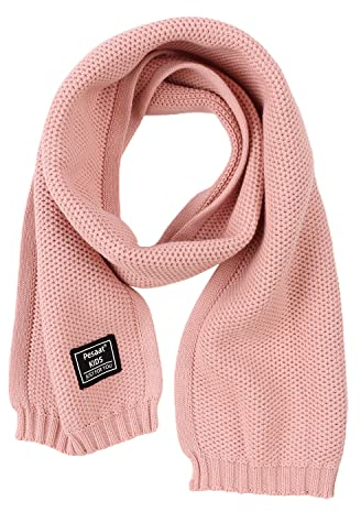 Pesaat Winter Schal Baby Kinder Strickschal 100% Baumwolle Warmes Halstuch Mädchen Jungen Weicher Schön Schals(Rosa)