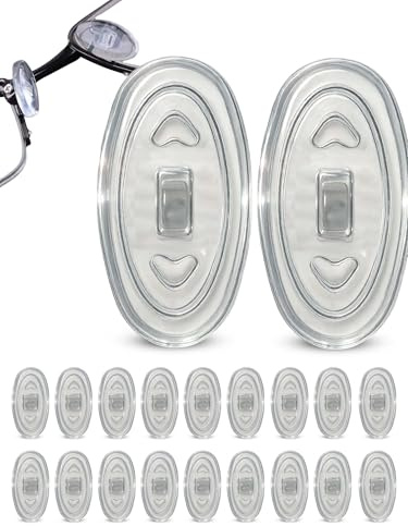 SPORTS WORLD VISION Brillen ovale Nasenpads | 13.5mm einschraubbare große Nasenpads aus Premium Silikon für Brillen | 5 Paar Reparaturset für Nasenpads für Brillen