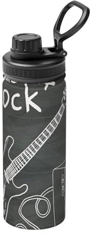 VYONNE Borraccia termica Love Rock con cannuccia e coperchio, in acciaio inox, per uomini e donne, adulti, palestra, sport all'aria aperta
