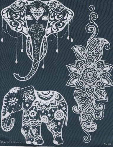 Elefante tatuaggio stencil mandala tatuaggio modello per pittura corpo Mes09