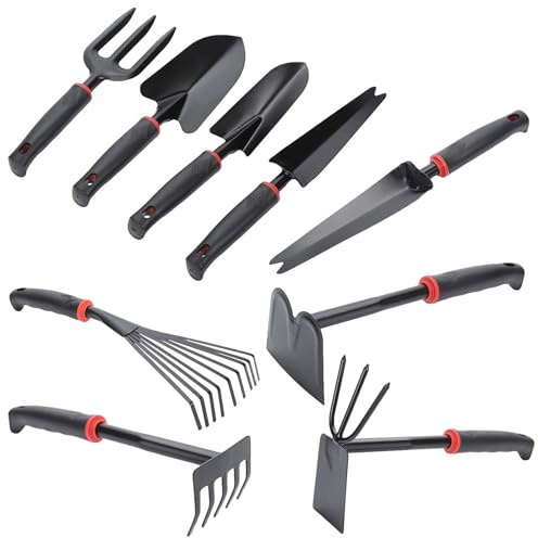 9 Gartenwerkzeug Set, Mini Gartengeräte, Mini Gartenwerkzeug Set, Mini Gartenwerkzeugen Schaufe, Gartenschaufel Klein, Gartengeräte Set Für Mini-Pflanzen Sukkulenten Topfpflanzen Bonsai Werkzeuge