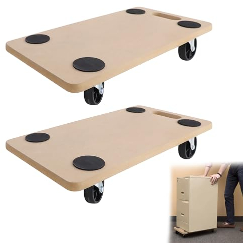 YRHome 2 stycken rullbräda, 58 x 29 cm, transportskoter, möbelskoter, transporthjälp, förvaringslåda, för flyttning, möbeltransport upp till 200 kg