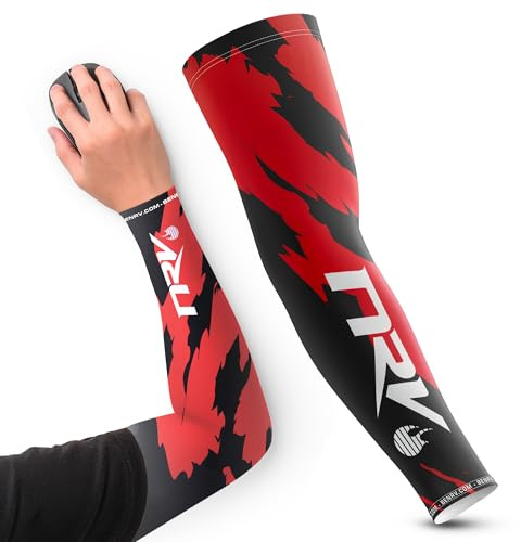 NRV Manchette de Compression Gaming Esport (Edition Camo) – Optimisez Votre Jeu d'eSport avec Style Camouflage – Conçu par des Professionnels – Durable, Respirant et Sans Friction (Noir/Rouge, L)