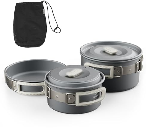 Naturehike 2-4 Persone Set Stoviglie da Campeggio in Lega di Alluminio Pentole Pentola Gavetta Campeggio Kit Posate Campeggio Set da Cucina per Esterni (2-4 Persone Pentola)