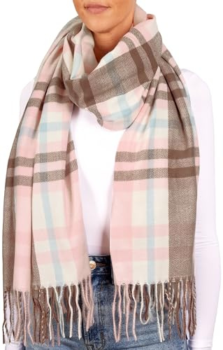 BRUBAKER Cashmirillo Schal Kariert für Damen und Herren - 70 x 200 cm | Warm, Kuschelig und Oversized - Winterschal für Herbst und Winter - Herbstschal mit weichem Kaschmir-Gefühl