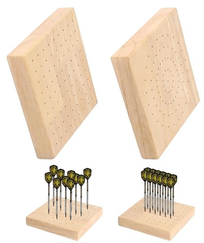 LCUHAVA 2 Stück Dartständer aus Holz Dartscheibe Ständer Qquadratisch 166 Loch Dartpfeile Halterung, Hält Darts Zusammen, Geeignet für die Aufbewahrung Verschiedener Arten von Stahl und Softdarts