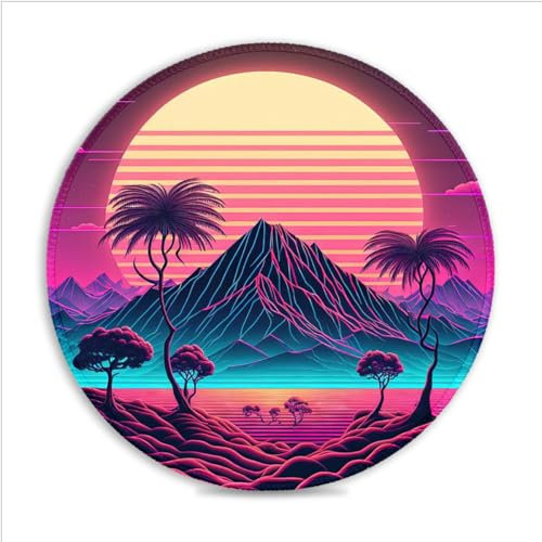 Tapis Souris Outrunning The Future (30X30) CM Tapis Souris Rond Jeu 11,81(in) Tapis Souris Bord Cousu Base antidérapante Compatible avec Les Souris Laser et optiques