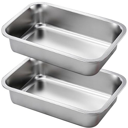 Pango de lasaña de 2 piezas, moldes para hornear de acero inoxidable de 9x13 pulgadas, molde para pastel rectangular, hornear profundo apilable, plato de lasaña para galletas de cazuela de brownie, j