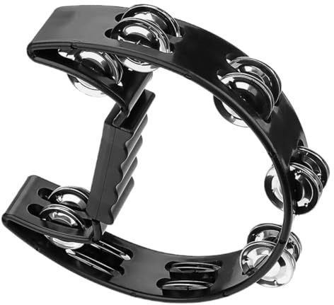 HOMOBABE Handtrommel für Ergonomisches Tamburin mit Paaren von Schellen Musikinstrument für Partys Konzerte und Klassenzimmer Unterhaltsames für Altersgruppen