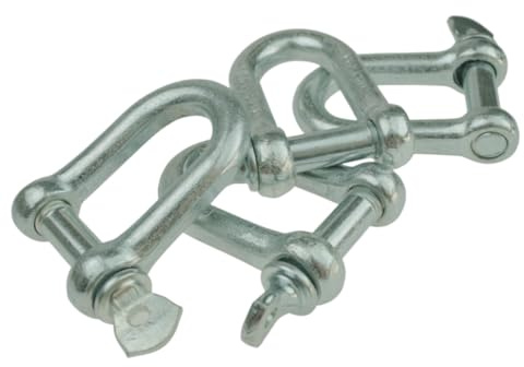 pokm toolsmarket - 10 Stk. Schäkel M8 U-Form gerade verzinkt – Stahl Verbinder Schaekel | Robuste Verbindungsglieder Schekel