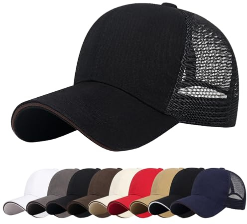 Tiakay Casquette Chapeau de Baseball Unisexe avec Dos en Maille - Fermeture à Snap Ajustable, Protection UV UPF 50+, Respirant pour Outdoor, Golf, Voyage et Style Hip Hop