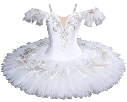 AMOYER Abito Balletto del Lago dei Cigni, tutù Balletto Professionale Bianco, Costumi per Feste E Balli per Donne Adulte