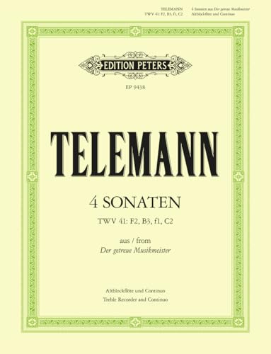 Telemann: 4 Sonatas (Recorder and Keyboard) (EP9438)