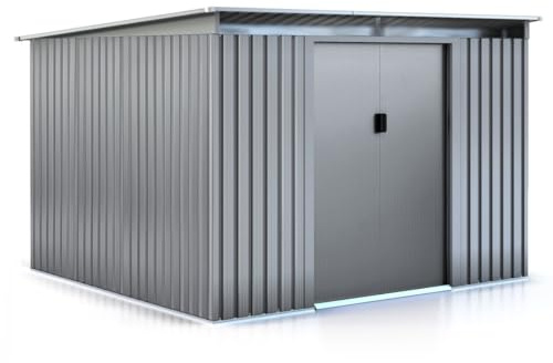 Gerätehaus aus Metall mit Flachdach Texas - 6,29 m² - Grau