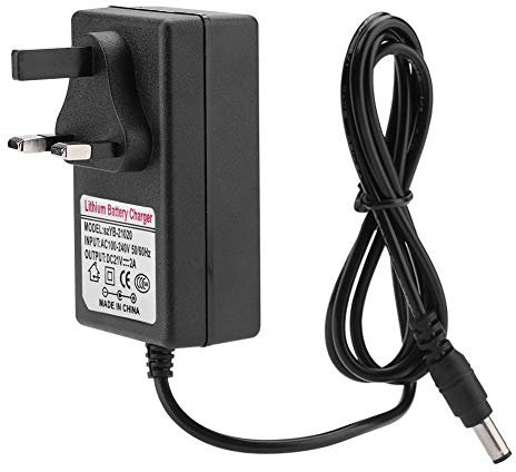 Socobeta Power Supply Adapter Replacement Safe Charger Lithium-ion Battery Charger AC 220-240V DC 21V 2A UK Plug
